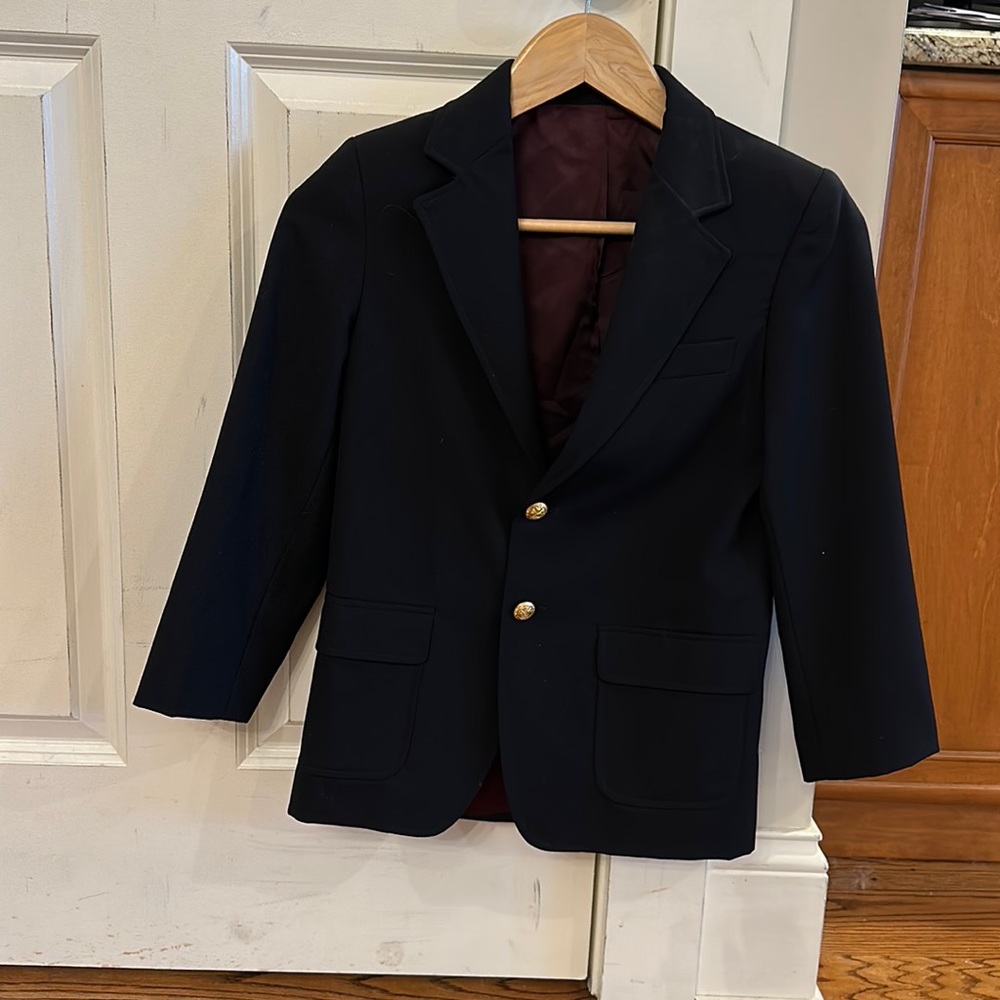 Talbots BOYS Lined Black Blazer Size 8